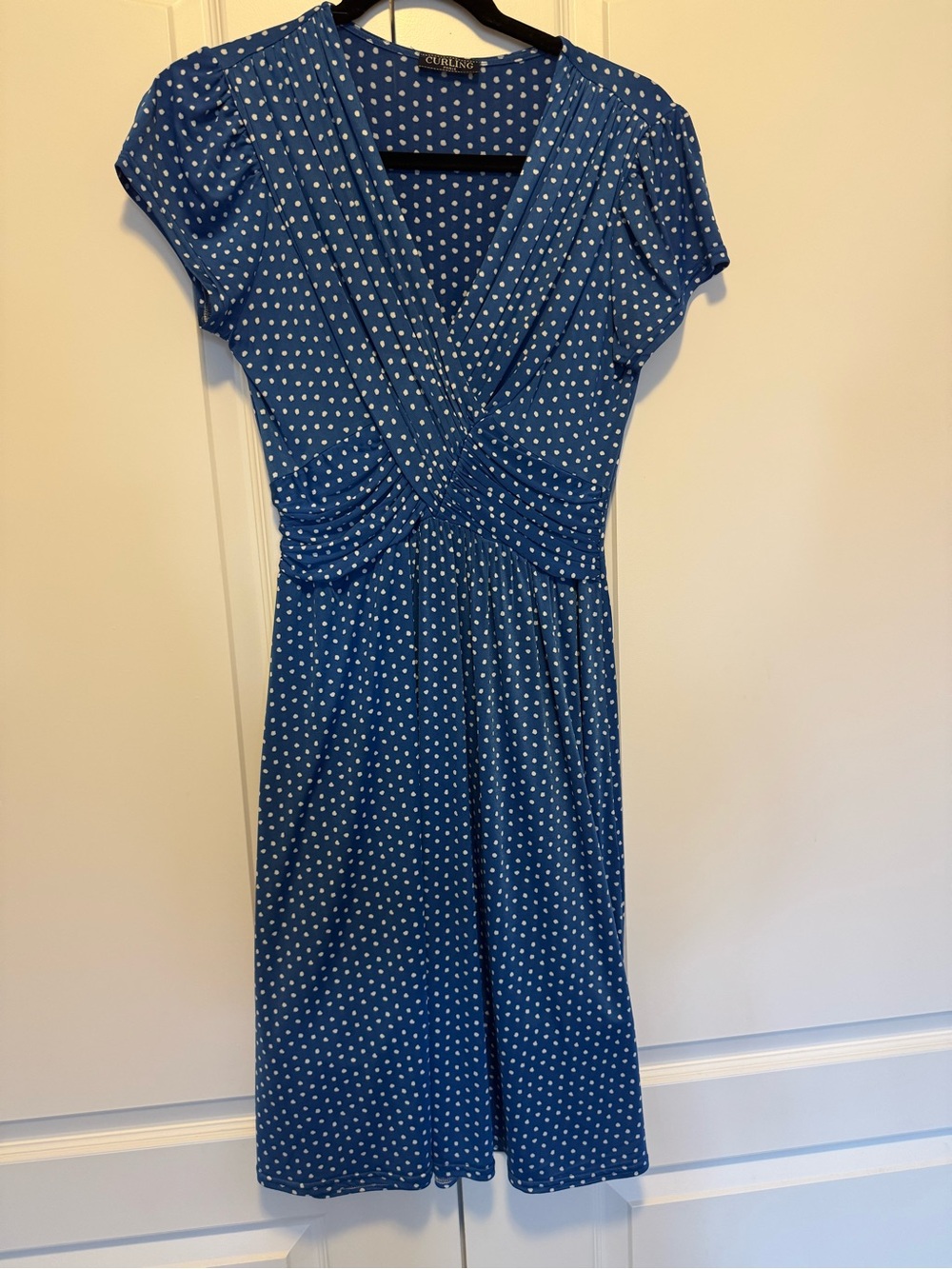 Blue Polka Dot Wrap Dress